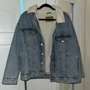 Denim Teddy trucker jacket